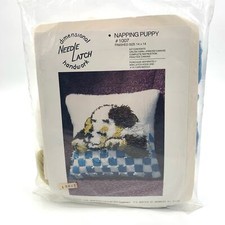 VTG 1978 Dimensional Handwork Needle Latch  Napping Puppy  1007 Unopened Kit USA