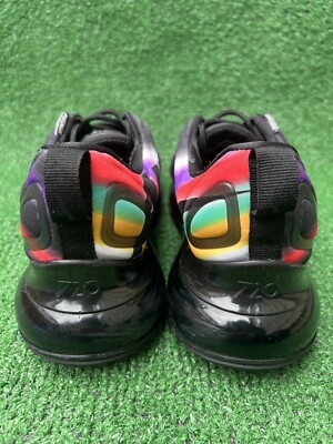 Womans NIKE AIR MAX 720 Black & Multicolor NEON Rainbow size 7 