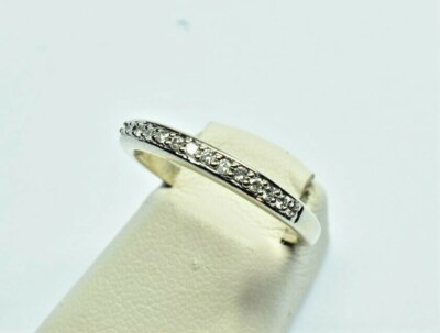 14K Solid White Gold Natural Diamond Eternity Ring 0.39 TCW G Color VS2 Size 7