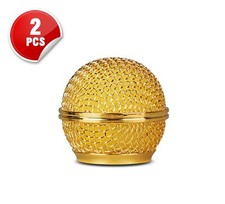 2 Stücke Goldenes SM58 Mikrofongitter für Shure SM58 SM58-X2U Mikrofon Golden