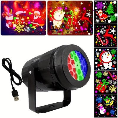 Christmas Star Shower Slide Show Laser Projector Light Whit Snow Projection Lamp