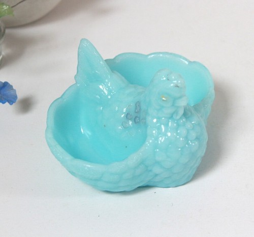 Saleron poule en opaline bleue - Picture 6 of 9
