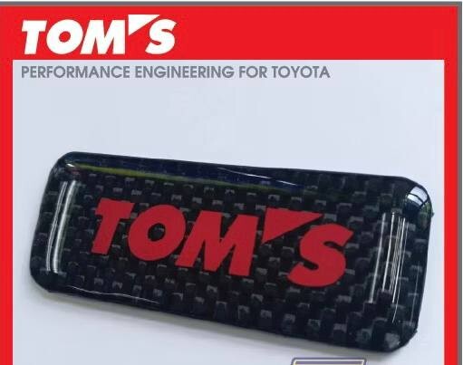TOYOTA TOMS Dry Carbon Emblem Car Sticker in Black Red with Free Shipping
