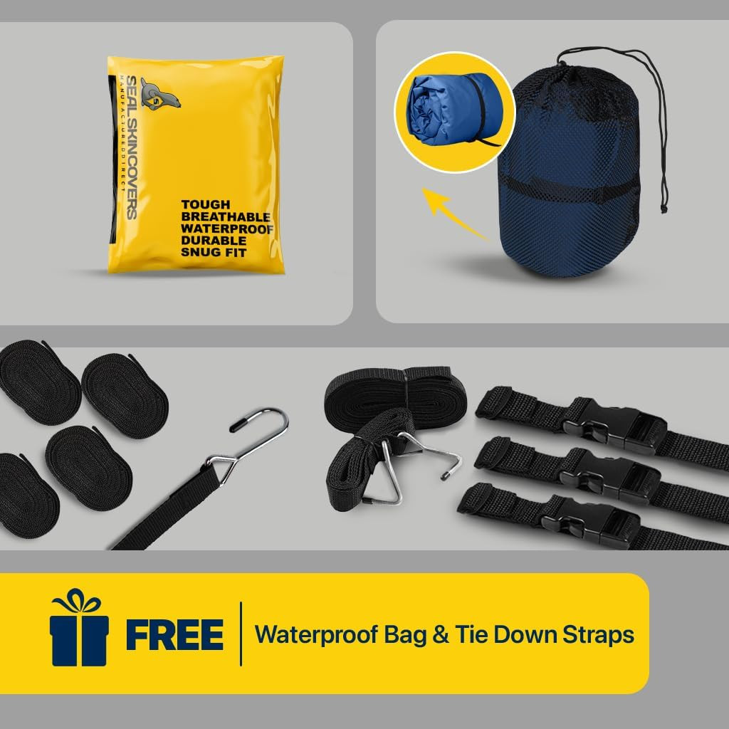 Seal Skin Trailerable Whaler Boat Cover Heavy Duty 600D Waterproof Fits up to 15