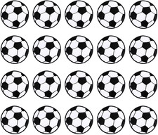 20Pcs Soccer Iron-On Patches Embroidered Applique Patches Sewing Patches for Clo