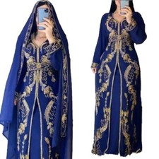 Moroccan Caftan Dubai Abaya Farasha Kaftan Jalabiya Islamic Jacket Abaya Gown MZ