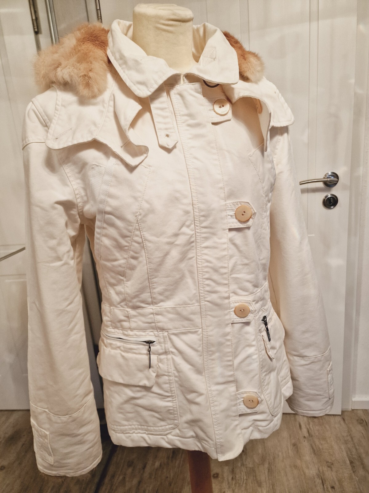 Closed Damen Jacke mit Echte Fell Kapuze Gr. M