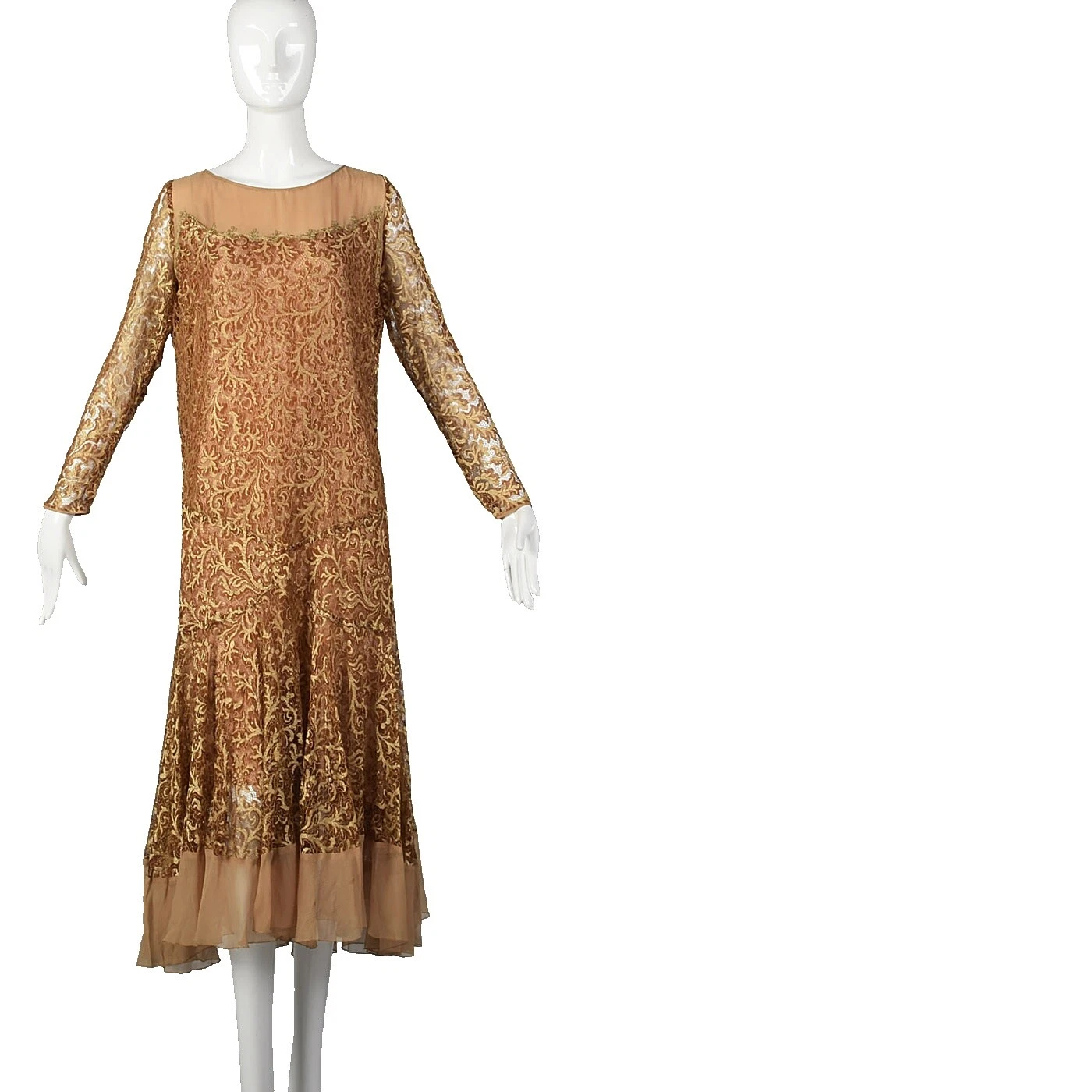 Marrón Formal ropa mujer Vintage 1930s década