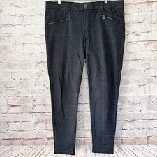 Wit Wisdom Womens Houndstooth Stretch Ankle Pants Size 16 Gray Black