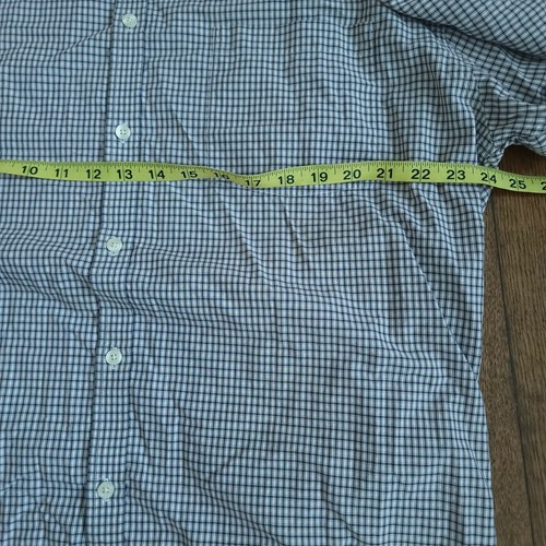 Structure Black White Mens L Dress Shirt Gingham Check Plaid Long Sleeve Vtg - Picture 7 of 11
