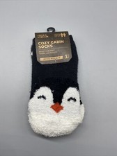 Cozy Cabin Socks Penguin Field  Stream - Infused w/ Aloe - Stocking Stuffer NWT
