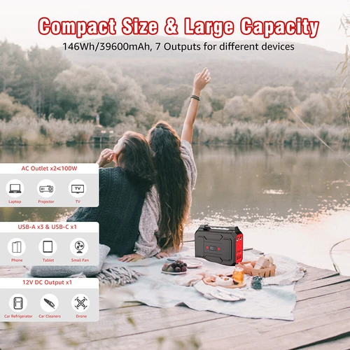 Portable Power Bank AC 146Wh/100W Battery Backup Camping Laptop Phone Charger image 6