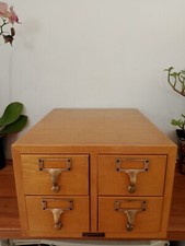 Vintage Four Drawer Library Card Catalog Index File Cabinet Gaylord Syracuse NY