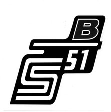 Aufkleber Klebefolie f&uuml;r Simson S51 B S51B S50 S70 Seitendeckel silber Sticker