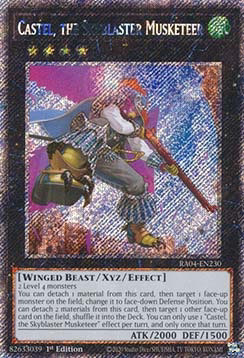 YuGiOh Castel, the Skyblaster Musketeer (V.1) RA04-FR230 Platinum Secret Rare