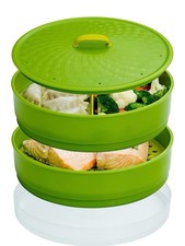 Stackable 3 Tier Steamer PBA free Microwave Hob Steam Healthy Cooking Chef’n