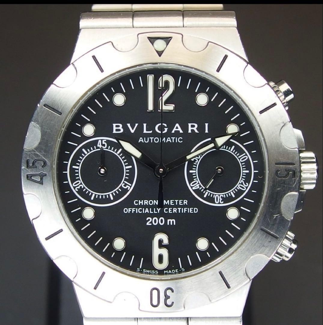 BVLGARI Diagono Scuba Automatic Watch SBC38S Chronograph Diver 38mm Black Dial image 4