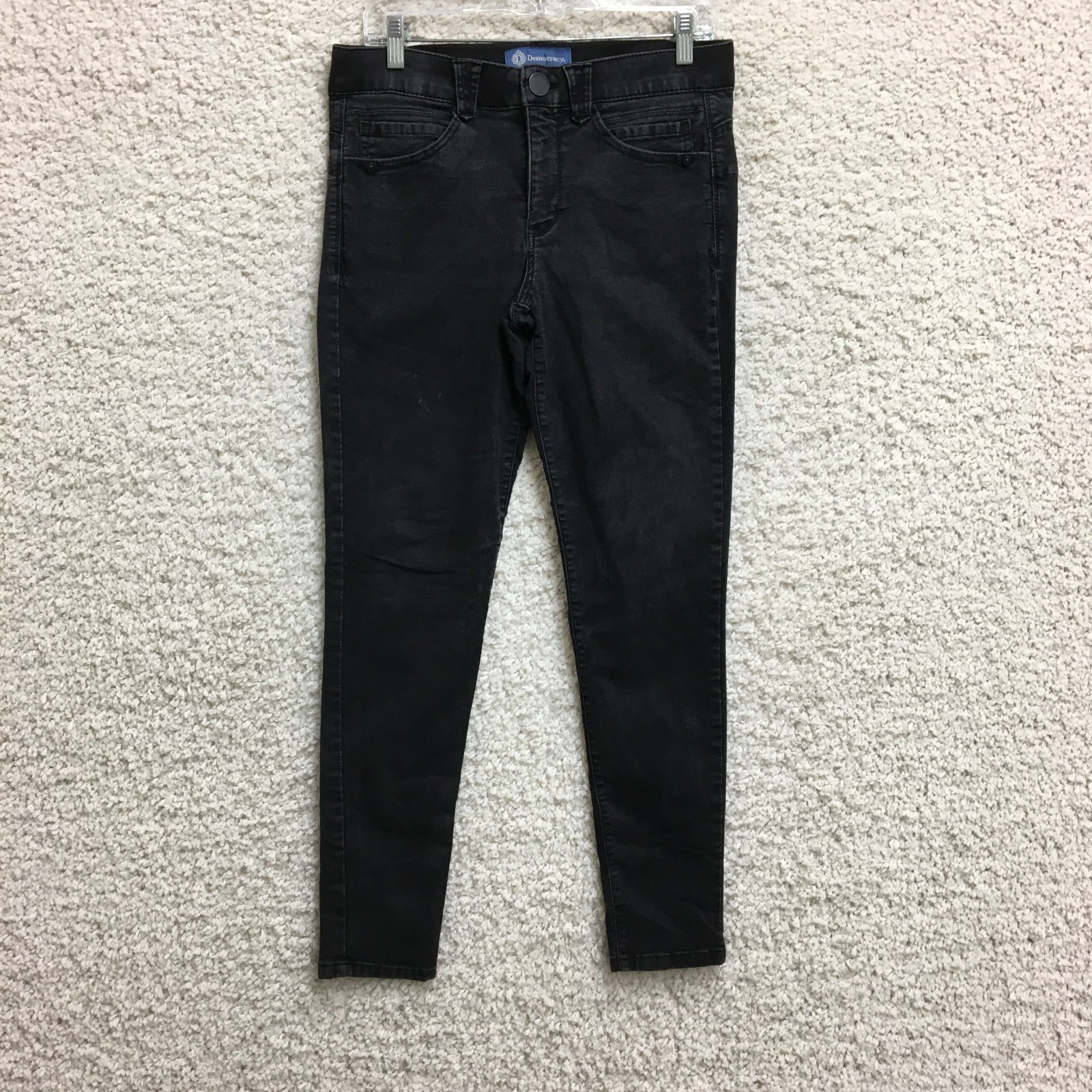 Democracy Jeans 8 Womens Black Ab Solution Skinny Mid Rise Stretch Dark Wash