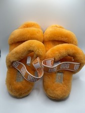 UGG Fluff Yeah Slide Sandal Orange Womens 4 EU 36 Shearling Platform Slipper