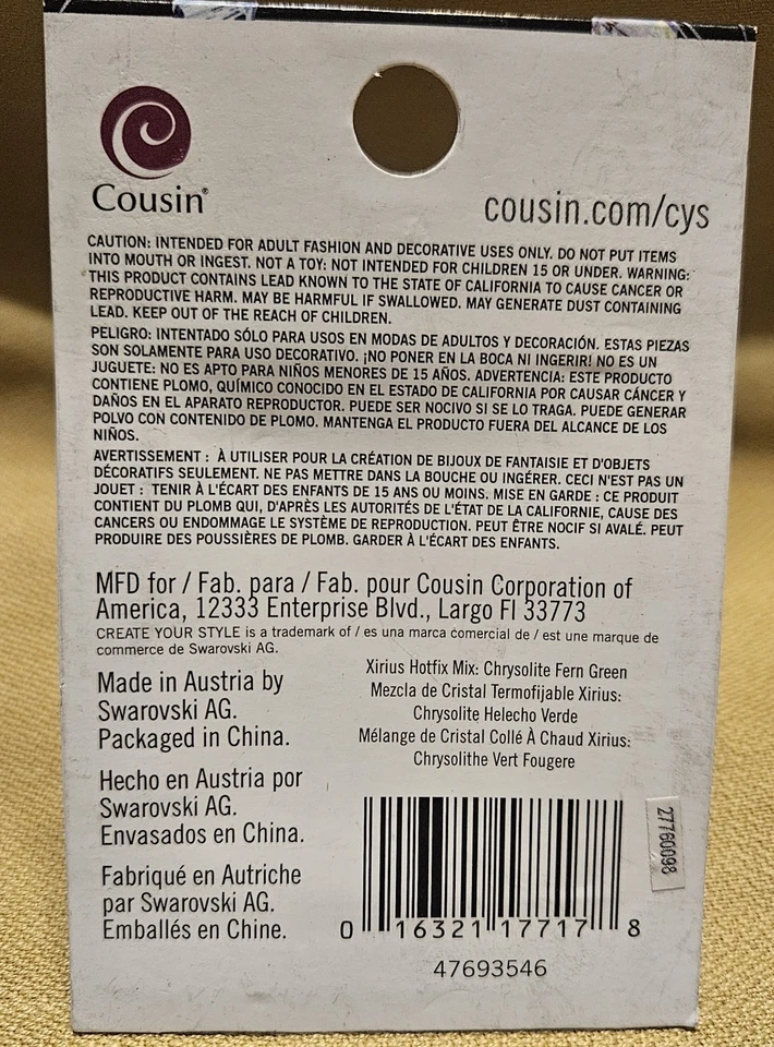 Swarovski Hotfix Mezcla Cristales Espalda Plana 80 CT - Helecho Crisólito Verde 5, 4 y 3 mm Foto 2 de 2