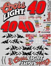 1/12 Scale Sterling Marlin 2002 Coors Light Dodge RC Car Transfer Decal sheet
