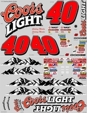 1/12 Scale Sterling Marlin 2002 Coors Light Dodge RC Car Transfer Decal sheet
