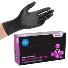 MED PRIDE Black Nitrile Exam Gloves 4 Mil Disposable Powder  Latex-Free 200ct