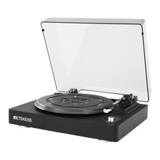 TR643 Vinyl Record Player Portable,Belt-Driven 3-Speed Turntable, RCA AUX Output