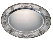 Gorham, Edwardian Sterling Silver Oval Platter With Repoussé Detailing