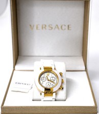 Versace Women's 95CCP1D497 SC01 Reve Chronograph MOP Date CERAMIC Band Watch New