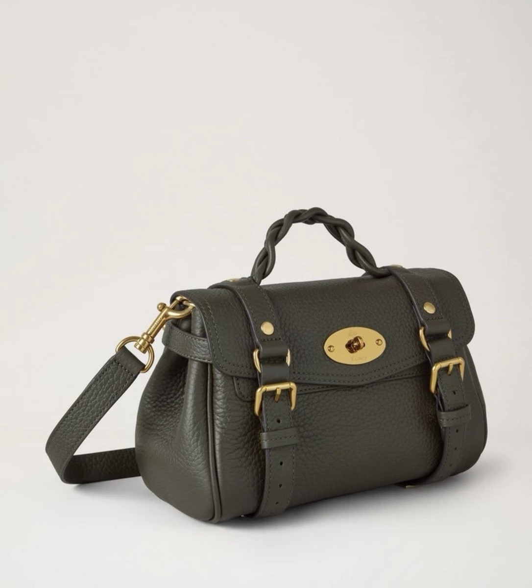 Mulberry Mini Alexa Satchel Juniper Green Gold Hardware Buckle