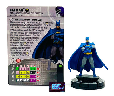 DC Heroclix Batman #001 w/ Card  Knightfall Iconix Set