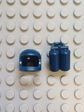 Lego Classic Space Dark Blue Air Tank & Helmet For Spaceman Astronaut Minifigure