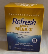 Refresh Optive MEGA-3 Lubricant Eye Drops Preservative-Free Artificial Tears, 0.