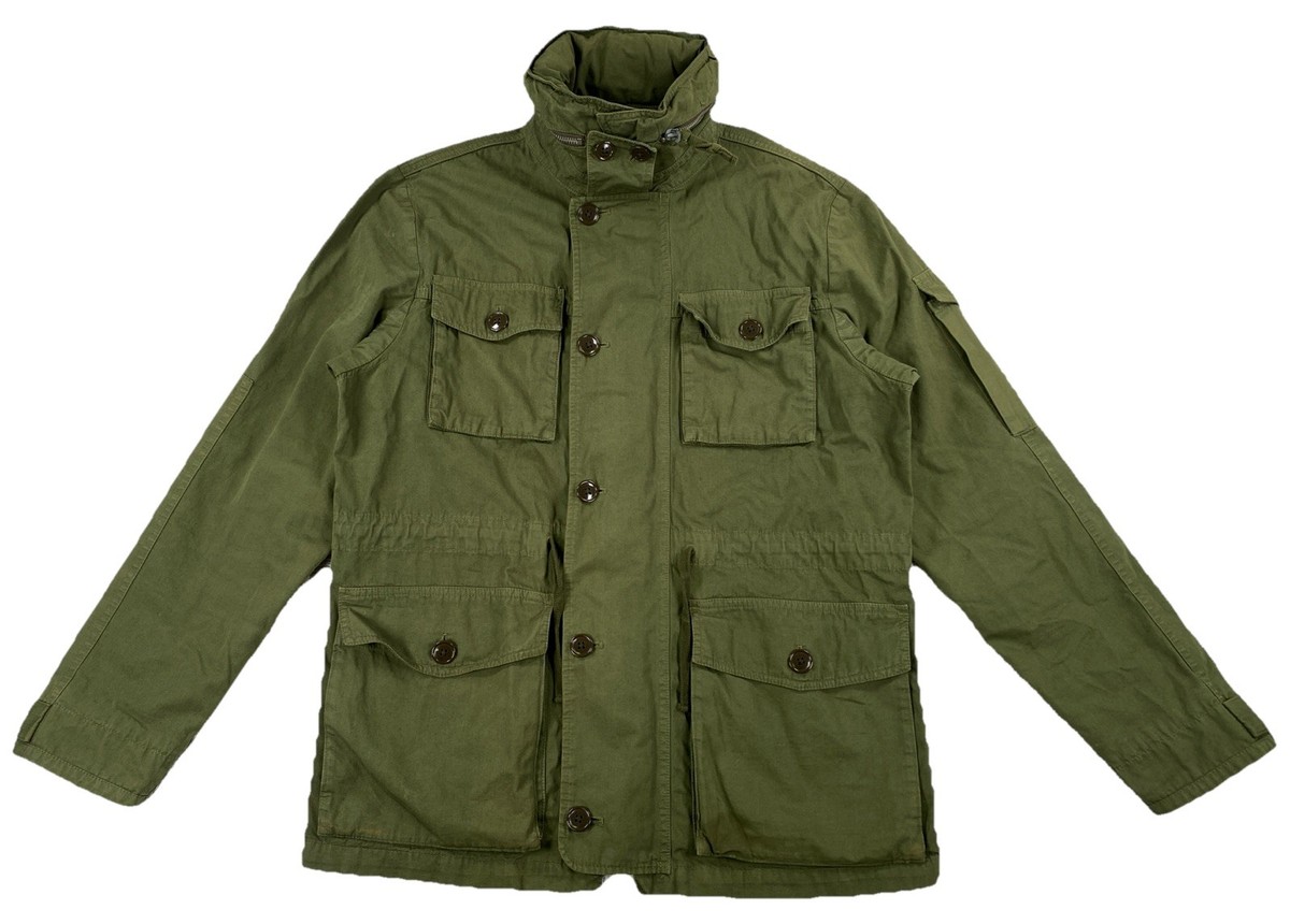 J Crew NX-631 M65 Military Mechanic Field Jacket Hooded Green