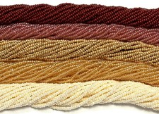 Spicy Mix/Bundle 11/0 Czech Glass Seed Beads Burgundy/gold/topaz 5 Hanks