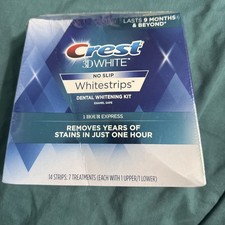 Crest Whitestrips 3D White NO SLIP 1 Hr Express 14 Strips 7 Treatments Exp 2019