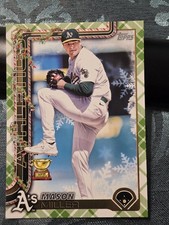 2025 Topps Holiday Baseball Mason Miller #H48 Plaid Parallel A’s