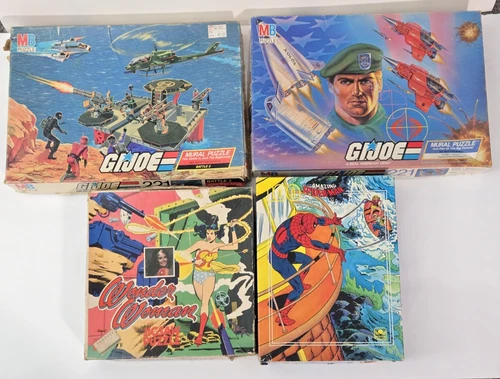 Vintage Comic Book Puzzles G.I. Joe Mural Spider-Man Wonder Woman 70s 80s