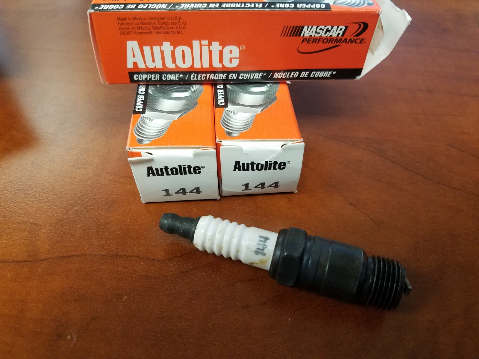 Spark Plugs Copper Resistor Autolite 144 3 pack