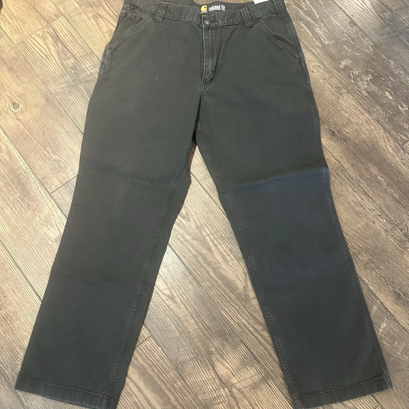 Carhartt Relaxed Fit Black Straight Leg Cargo Pants Men's Size 38x32 Work