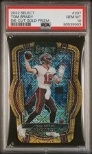 2022 Panini Select Club Level Tom Brady #207 Gold Mojo Die-Cut 7/10 PSA 10 POP 2