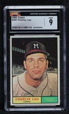1961 Topps Charley Lau #261 CGC 9 Mint x0o