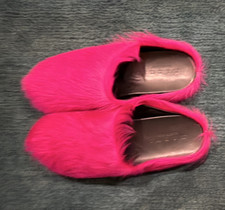 Marni Men's Pink Fur Slip-On Slippers Size 46 Solid Comfort Winter