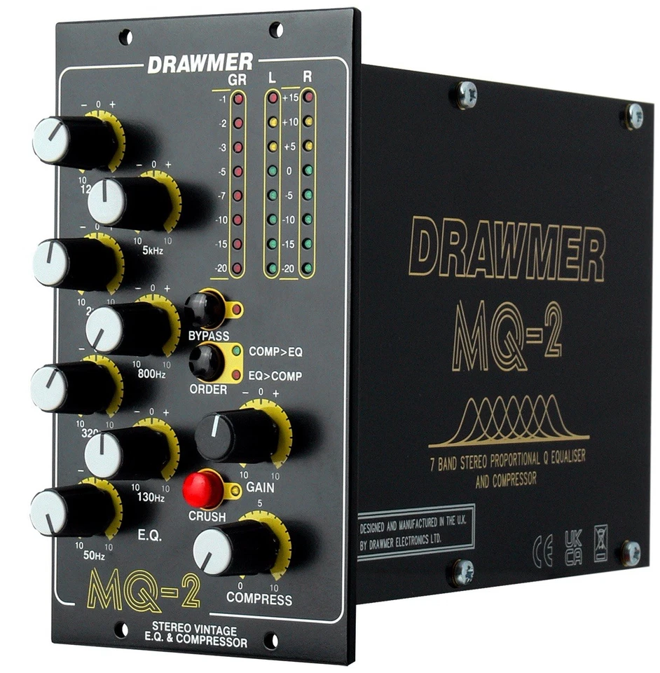 Ecualizador estéreo de 7 bandas Drawmer MQ-2 500 Series Foto 2 de 3