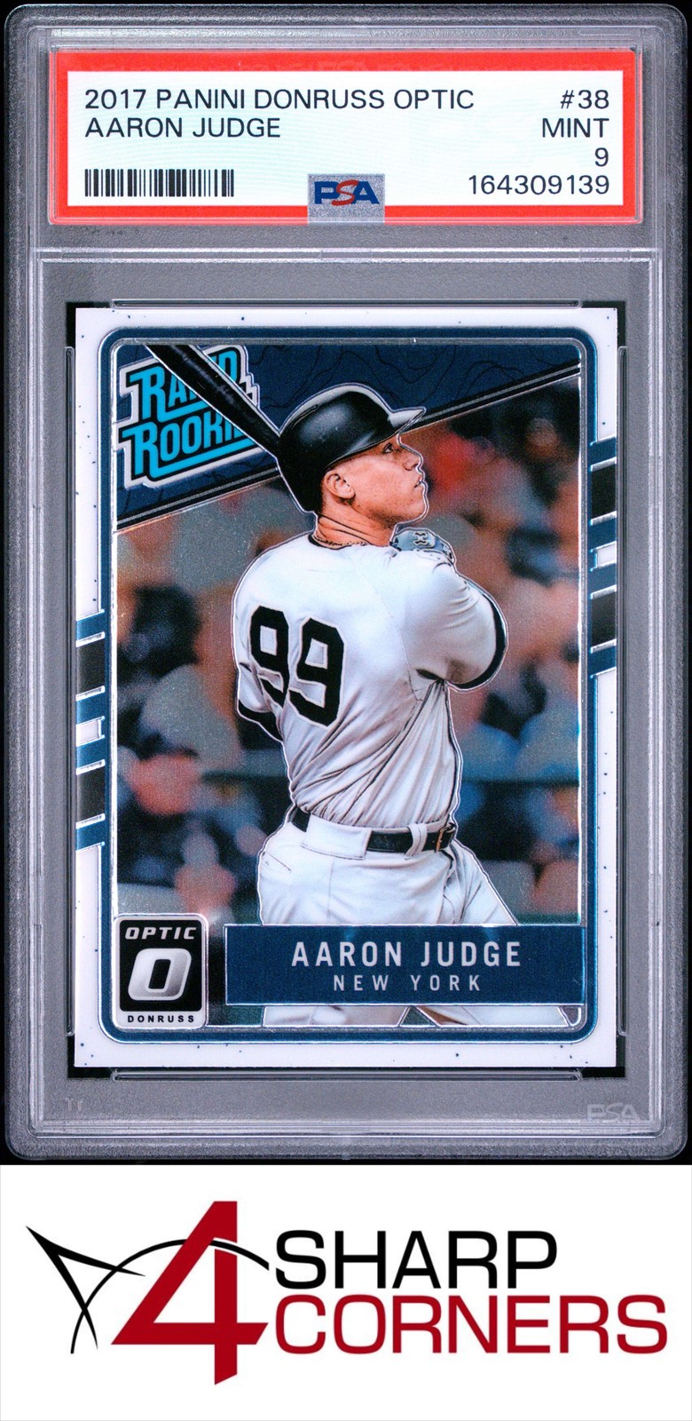 2017 PANINI DONRUSS OPTIC #38 AARON JUDGE RC RATED ROOKIE PSA 9