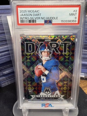 2025 Panini Mosaic Jaxon Dart Introductions Silver No Huddle PSA 10 RC