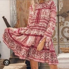 Jaase Fey Boho Mini Dress Large
