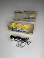 Fred Arbogast Hula Popper Topwater Lure, Black/Silver, Rough Old Stock Package