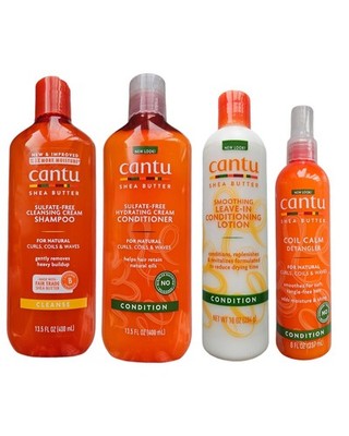 Cantu Sheabutter Sulfatfreies Shampoo & Conditioner & Leave-in Lotion & Entwirrer